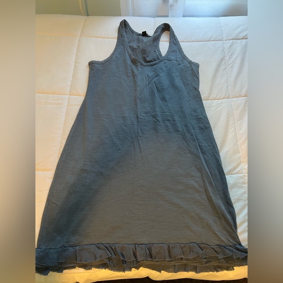 Banana Republic Slate Blue Cotton Dress with Ruffles - Picture 1 of 5